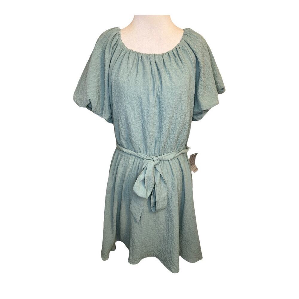 NEW Lush Women's Small Blue Mini Coquette Princess Dress Back Cutout Tie NWT